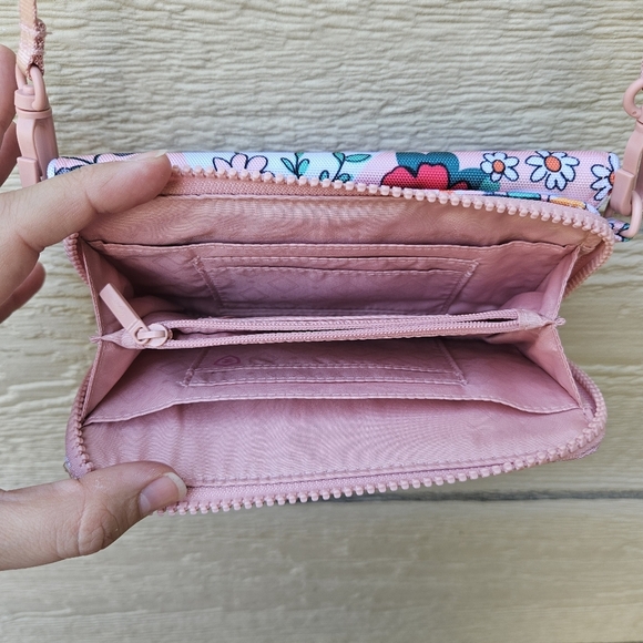 Vera Bradley Prairie Paisley floral RFID wallet with removable crossbody strap - Picture 5 of 10